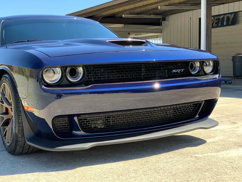 Blue Dodge Challenger SRT Hellcat Widebody after paint correction and ceramic coating at Petty Shine
